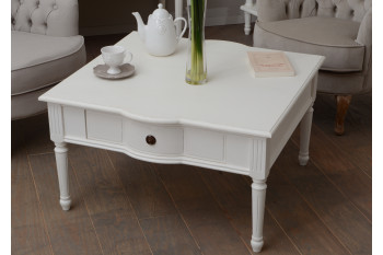 Table basse carrée 1 tiroir en bois - Agatha