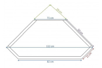Schéma des dimensions du meuble TV d'angle La Bresse