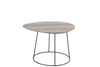 Table basse ovale en bois et métal - PEARL