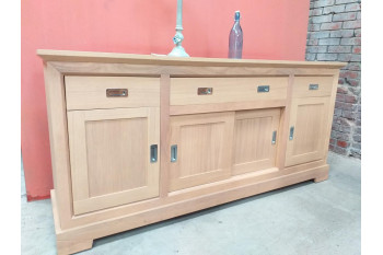 OCCASION buffet 4 portes moderne FABRIC - Coloris Amande