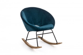 Fauteuil à bascule en tissu et piétement bois - COCOON