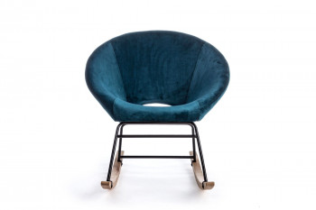 Fauteuil à bascule en tissu et piétement bois - COCOON