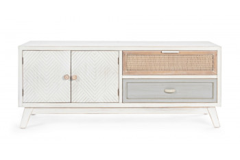 OCCASION Meuble TV en bois 2 portes -2 tiroirs BAYA