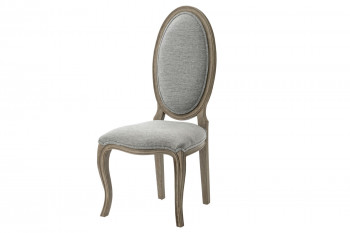 Chaise de style en tissu et bois ovale (lot de 2) ROMANCE