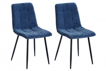 Chaises en tissu et métal (lot de 2) DIANA