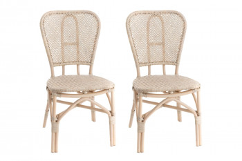 Chaise bistrot en rotin (lot de 2) - NICE