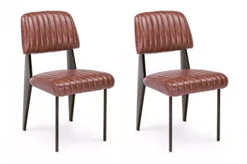 Chaise simili et métal  Vintage (lot de 2) - CLARK