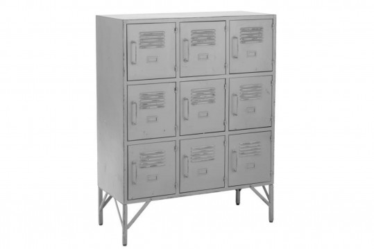 Buffet armoire industrielle 9 casiers en métal - ERNESTINE