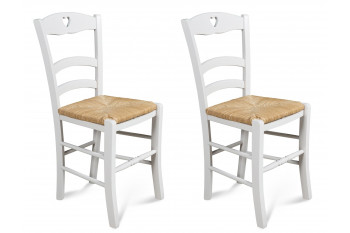 OCCASION Chaises en hêtre Silva - coloris Blanc (Lot de 2)