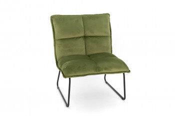 Fauteuil lounge en velours et pieds métal noir - ANDREW