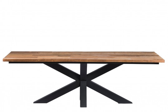Table à manger rectangulaire en bois et métal L200 - LINAS