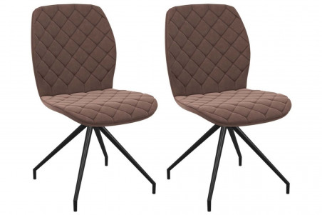 Lot de 2 chaises de salle à manger en velours