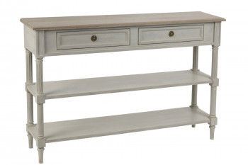Console en bois 2 tiroirs 2 tablettes - EDWARD