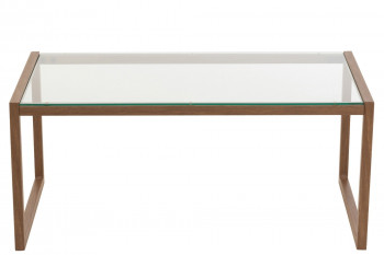 Table basse rectangulaire en métal et en verre L90 - MALAGA
