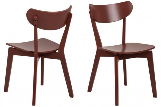 Lot de deux chaises scandinaves marron terracotta