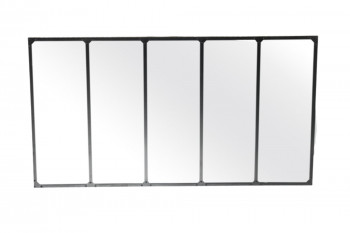Miroir rectangulaire industriel en métal noir 167x90 - MALMO