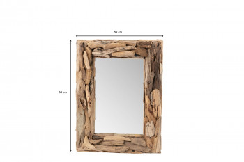 Miroir rectangulaire en bois flotté 60x80 - WIMEREUX
