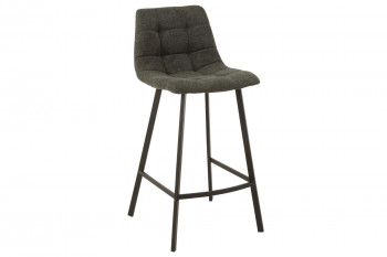 Chaise de bar en tissu et en métal noir ( lot de 2) - OLIVIA