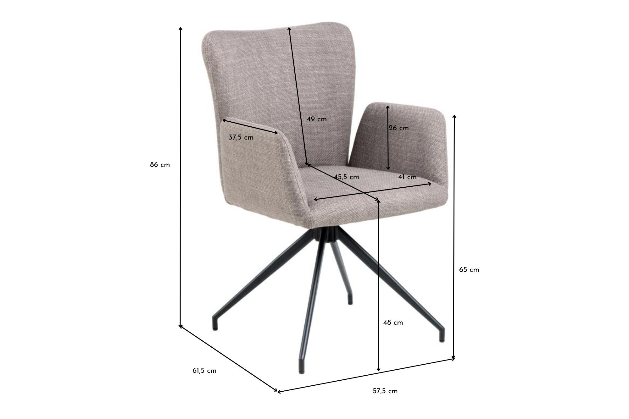 Chaise de salle à manger HWC-F19, fauteuil pivotant, salon