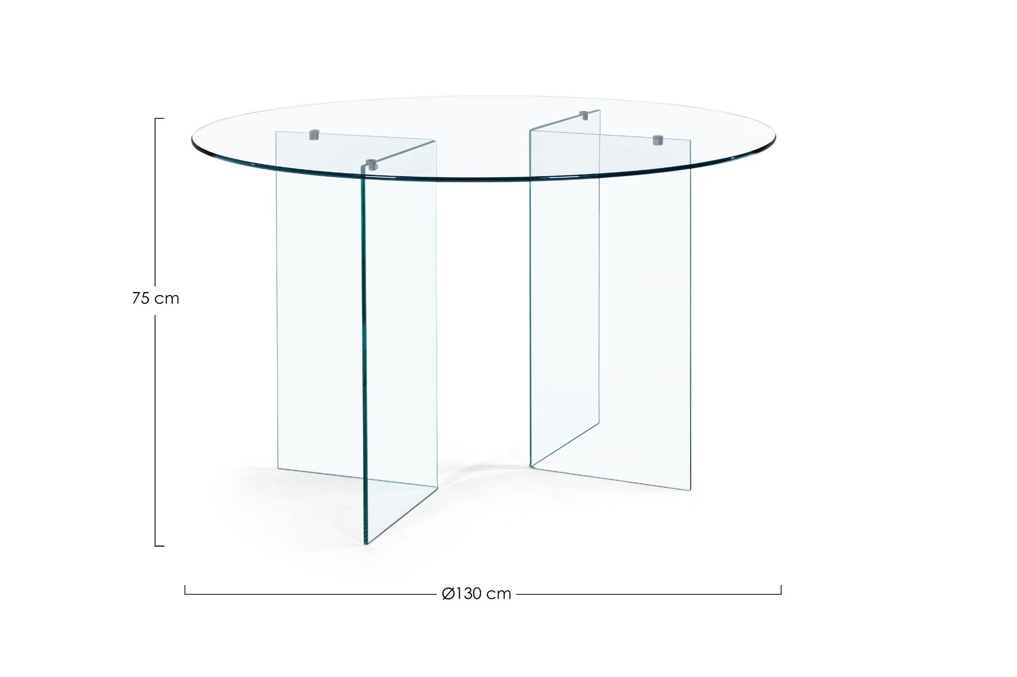 Table à manger design ronde en verre et polyuréthane