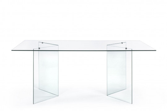 Table de salle à manger design rectangulaire en verre L180 - IDORA