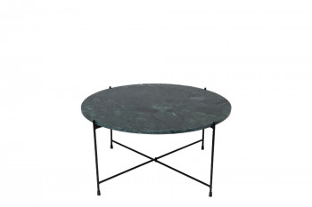Table basse ronde en marbre et pieds en métal noir D70 - MELBA