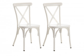 lot de deux chaises de jardin empilables en aluminium