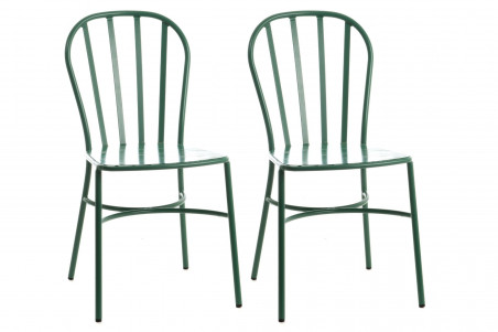 lot de deux chaises de jardin vertes