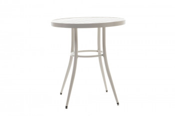 Table de jardin ronde en aluminium blanc D70 - DAHLIA