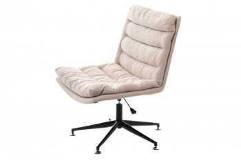 Fauteuil contemporain pivotant beige avec pied central - VIEL