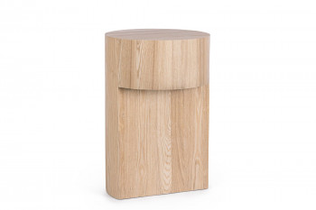 Table basse ronde contemporaine en bois naturel D38 - STACK