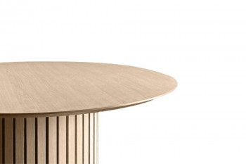 Table de salle à manger ronde en chêne blanchi D120 - LIAC