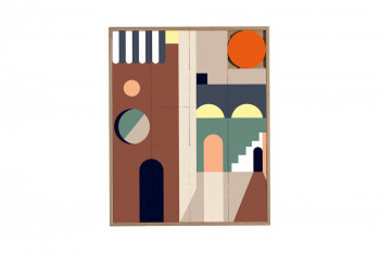 Tableau en bois taquin graphique et coloré 63 x 78 - ARIAD