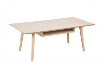 Table basse rectangulaire chêne blanchi avec niche L115 - CENTIOR