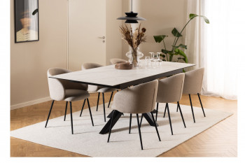 Table de salle à manger rectangulaire extensible en céramique L200/240 - NEIVA