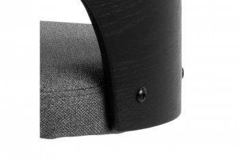 Tabouret de bar assise en tissu piétement en métal noir (lot de 2) - LUCKI