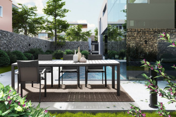 Table de jardin rectangulaire extensible en métal L180/240 - AVIGNON