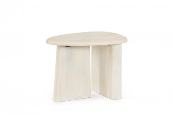 Table basse de salon galet en bois de manguier L60 - JUAREZ