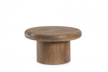 Table basse de salon ronde en bois de manguier D60 - JUAREZ