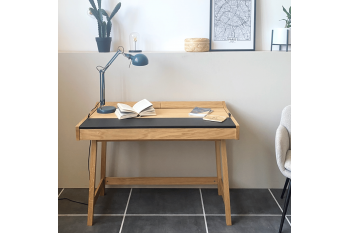 Bureau en bois et cuir - HARVARD