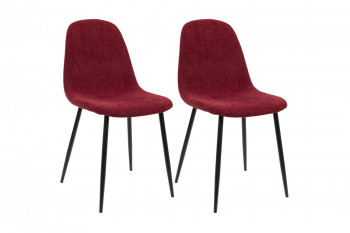 Chaises avec pieds en métal et assises en tissu (lot de 2) - ZELIE