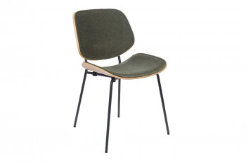 Chaises rétro en chêne et tissu (lot de 2) - ELLEA