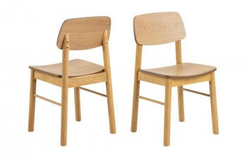 Chaises de salle à manger en bois naturel (lot de 2) - IZIA