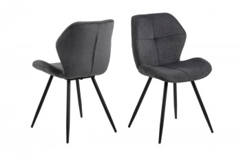 Chaises de salle à manger en tissu (lot de 2) - PETRA