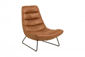 Fauteuil lounge en simili cognac - WESTON