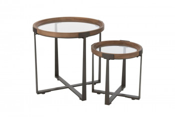 Tables basses gigognes de style industriel D60 (set de 2) - IOWA