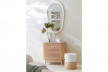Commode en bois naturel 3 tiroirs - ORIGAMI