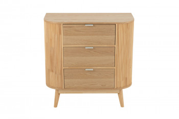 Commode en bois naturel 3 tiroirs - ORIGAMI