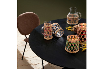 Chaises de salle à manger design en tissu bouclette (lot de 2) - KIM