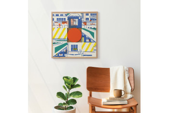 Tableau en bois taquin villa Cavrois 48 x 48 - VILLA